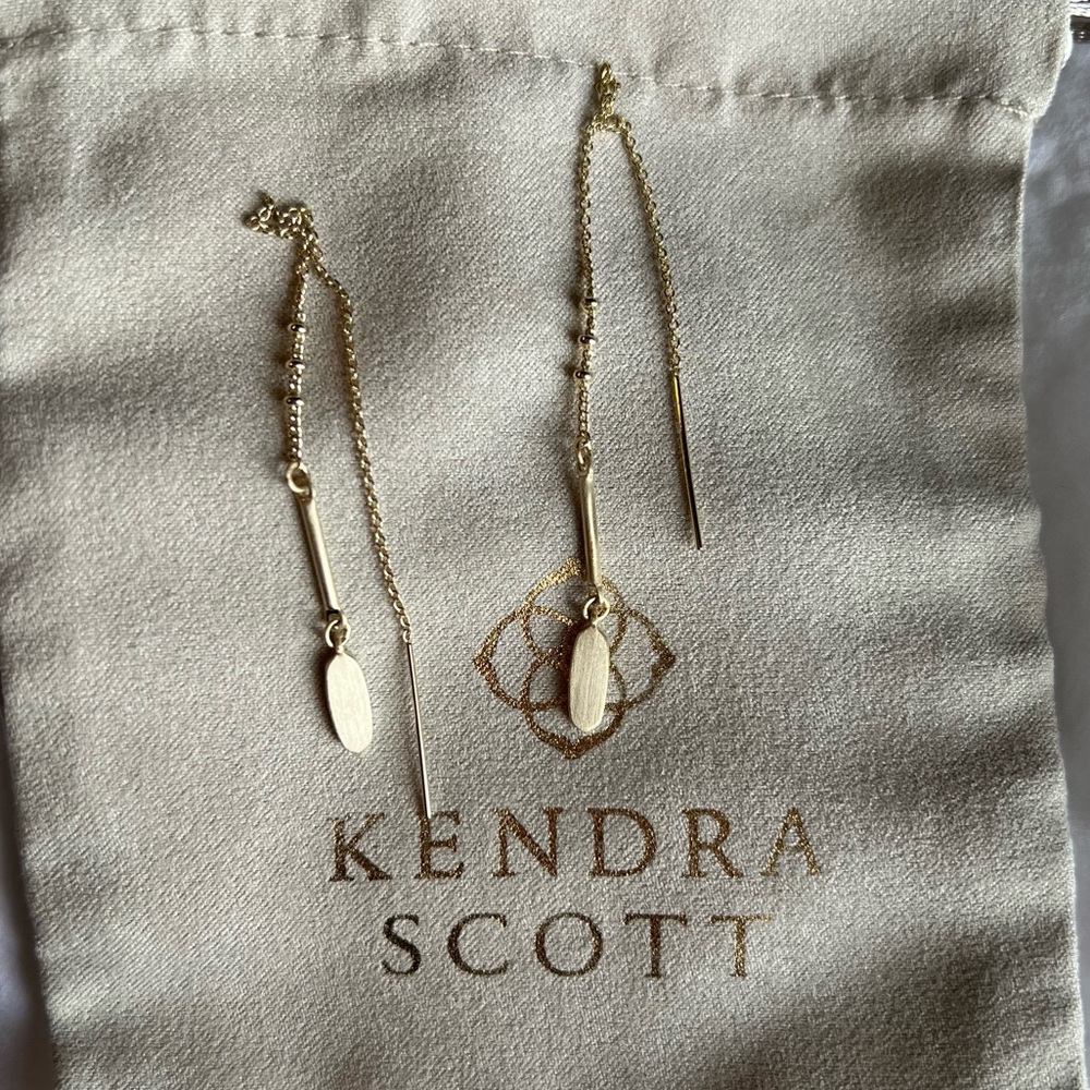 Kendra Scott Fern Threader Earrings In Gold